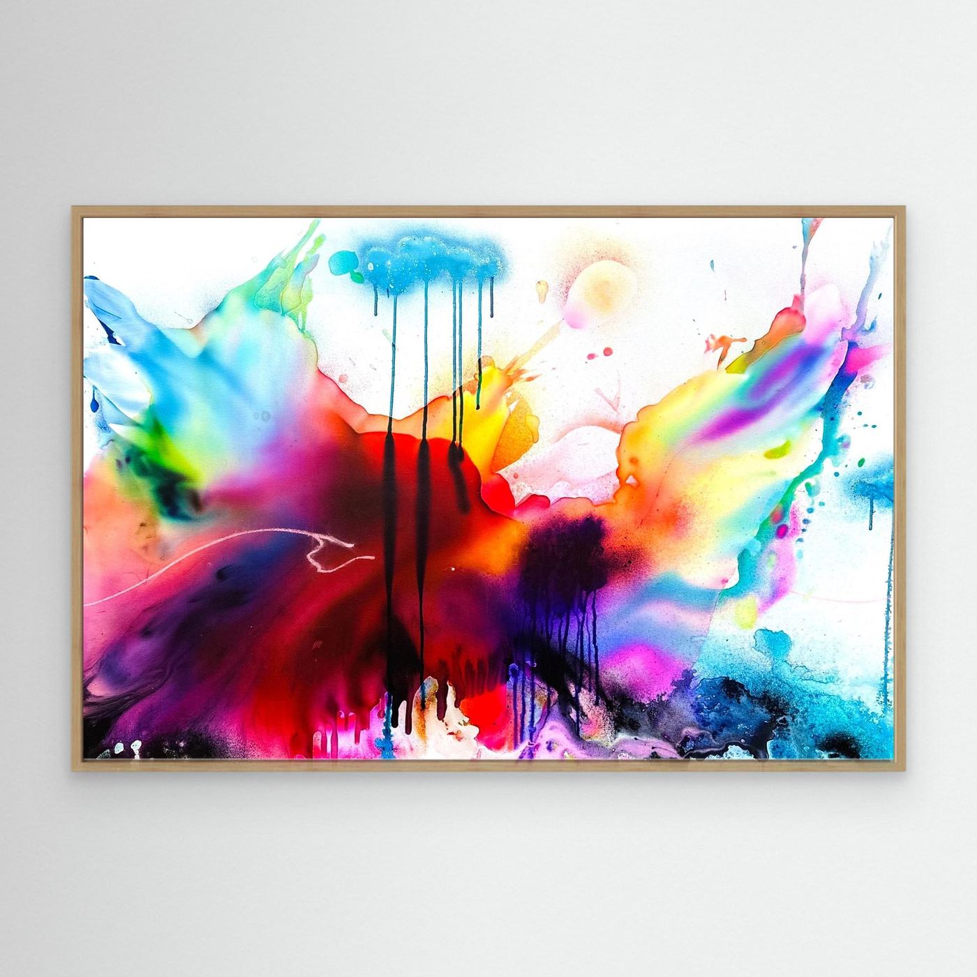 By Land, By Water and In The Air – Großes abstraktes Leinwandbild | Moderne XXL Landschaftskunst | Farbenfrohe Statement Wall Art