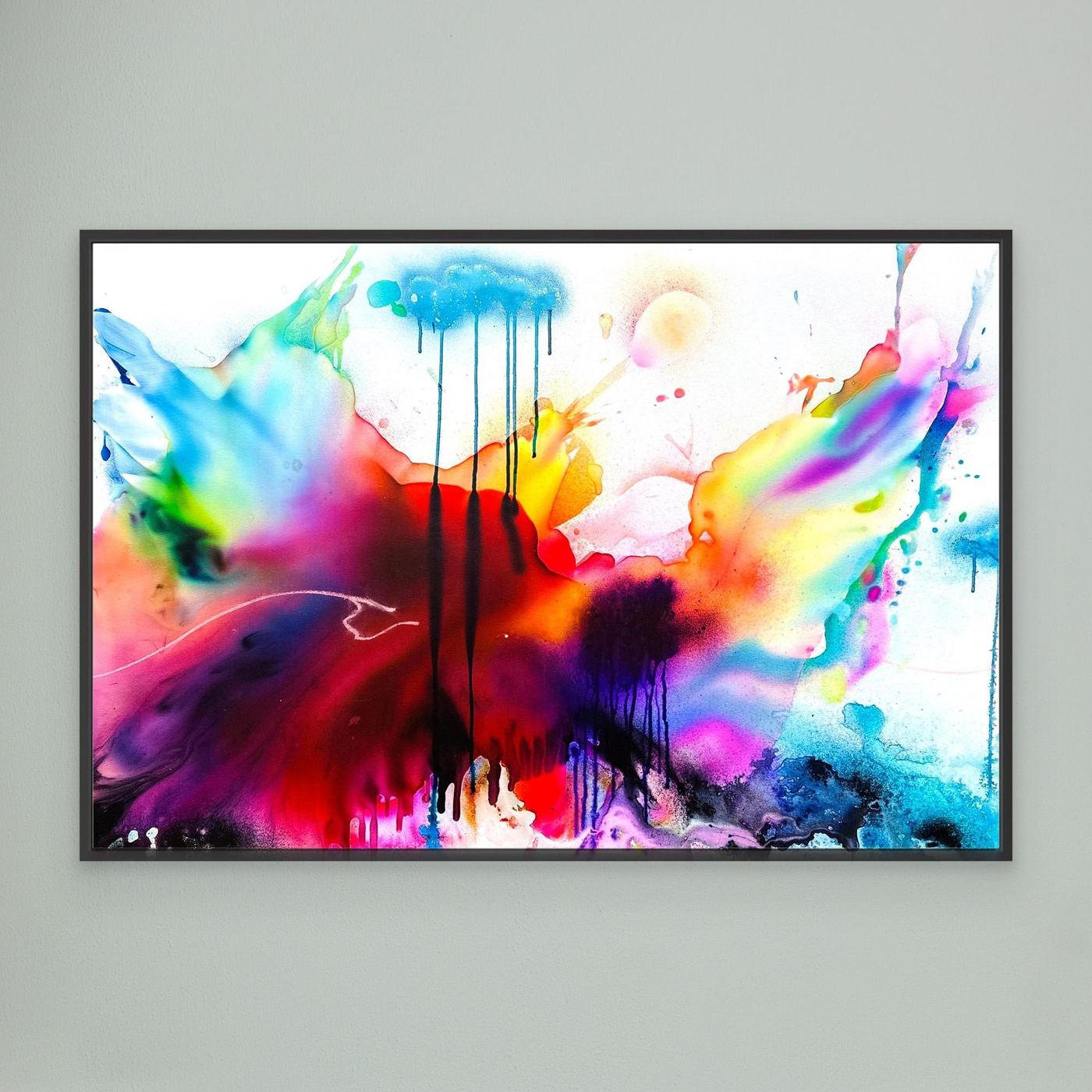 By Land, By Water and In The Air – Großes abstraktes Leinwandbild | Moderne XXL Landschaftskunst | Farbenfrohe Statement Wall Art