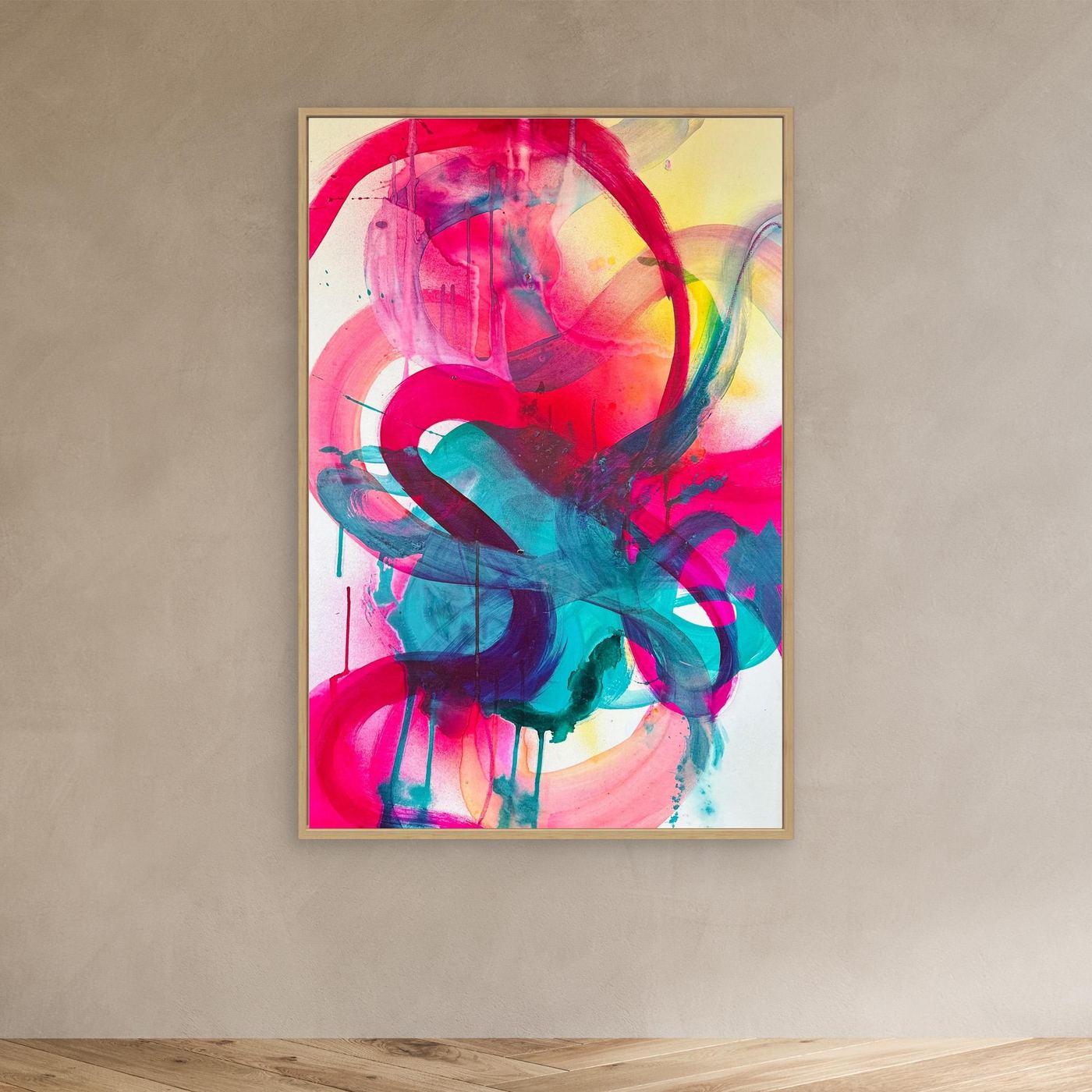Octo-Push – XXL Abstraktes Leinwandbild | Großformatige Statement Wall Art für moderne Wohnräume