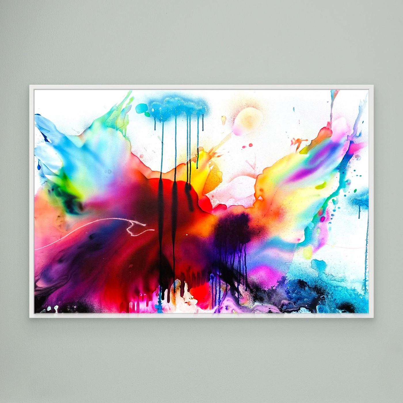 By Land, By Water and In The Air – Großes abstraktes Leinwandbild | Moderne XXL Landschaftskunst | Farbenfrohe Statement Wall Art