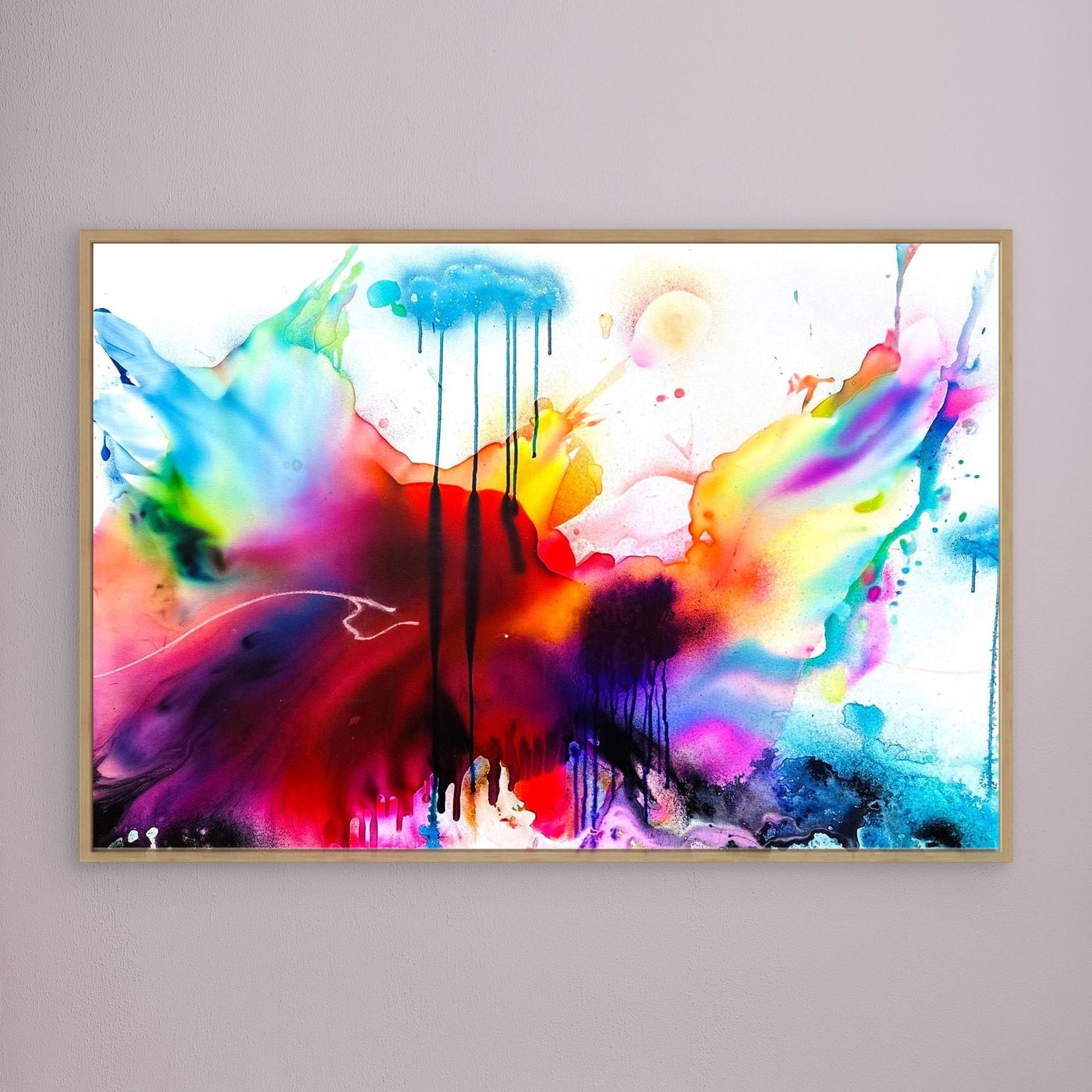 By Land, By Water and In The Air – Großes abstraktes Leinwandbild | Moderne XXL Landschaftskunst | Farbenfrohe Statement Wall Art
