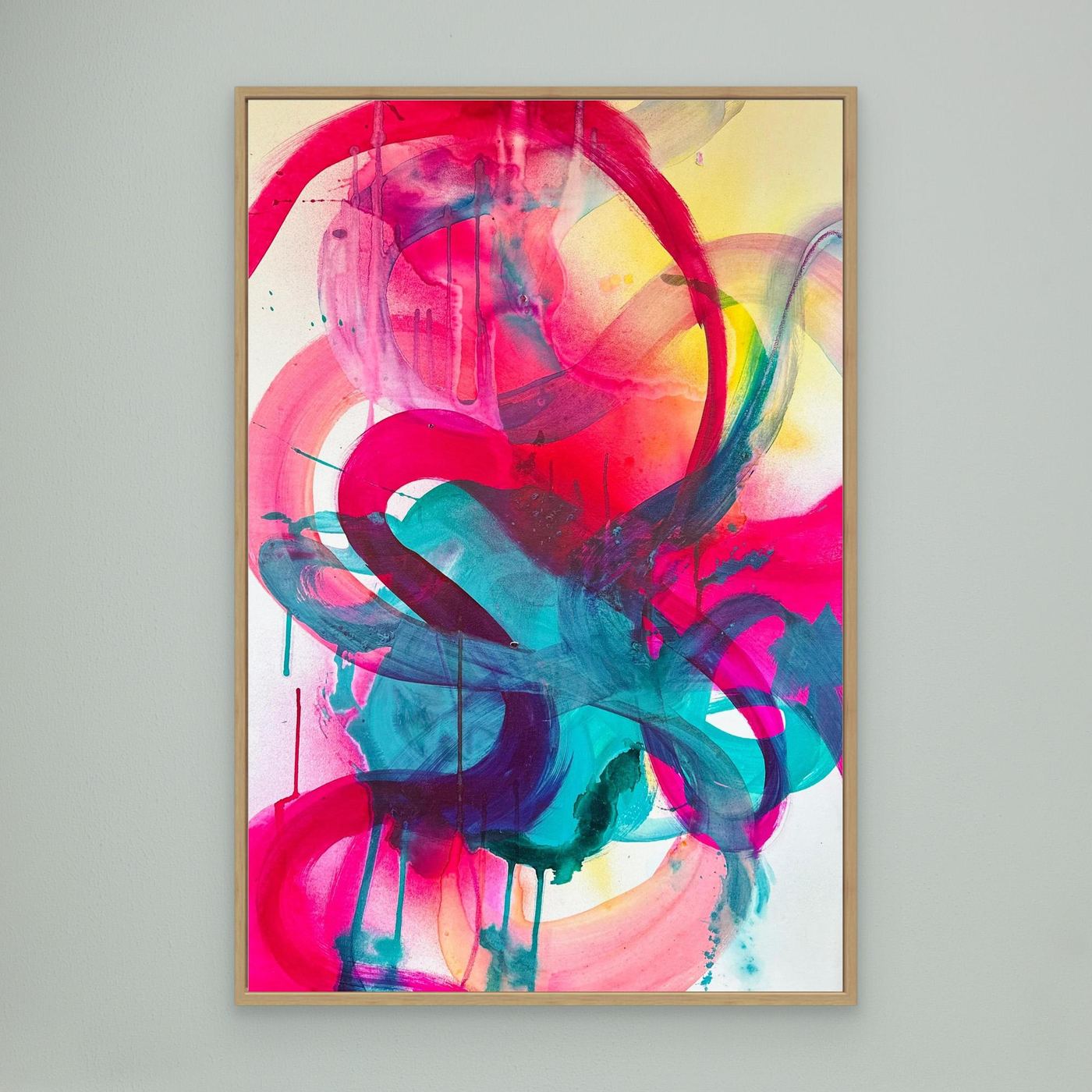 Octo-Push – XXL Abstraktes Leinwandbild | Großformatige Statement Wall Art für moderne Wohnräume