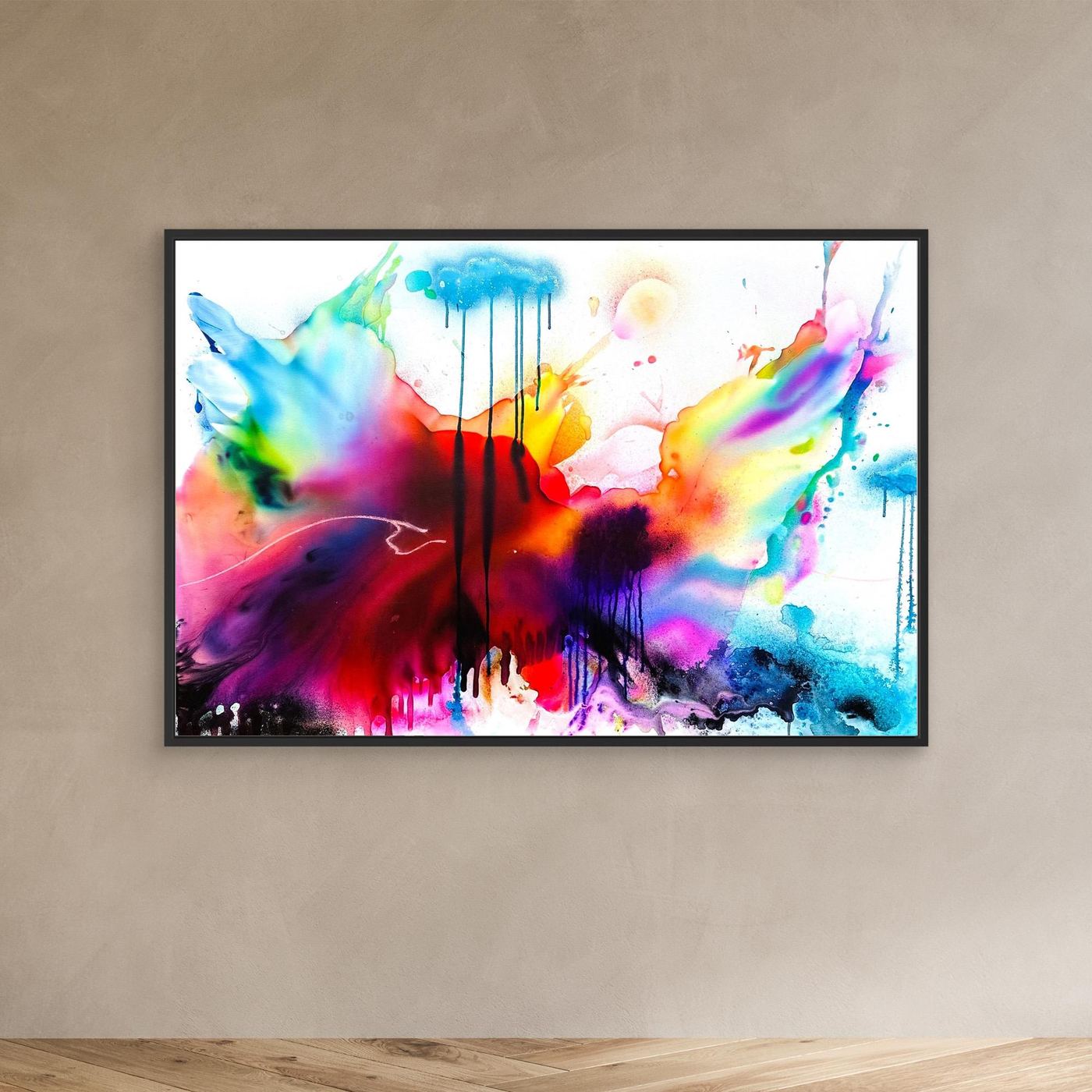 By Land, By Water and In The Air – Großes abstraktes Leinwandbild | Moderne XXL Landschaftskunst | Farbenfrohe Statement Wall Art