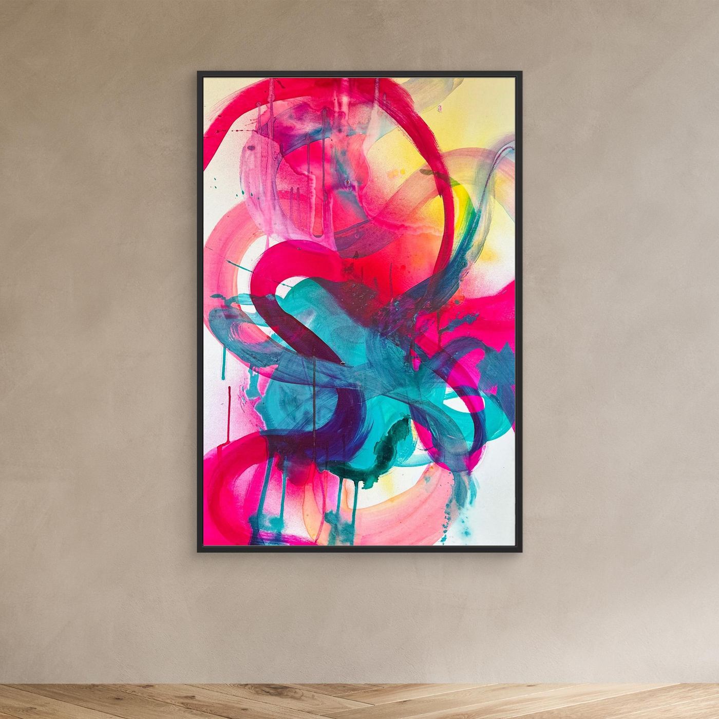 Octo-Push – XXL Abstraktes Leinwandbild | Großformatige Statement Wall Art für moderne Wohnräume