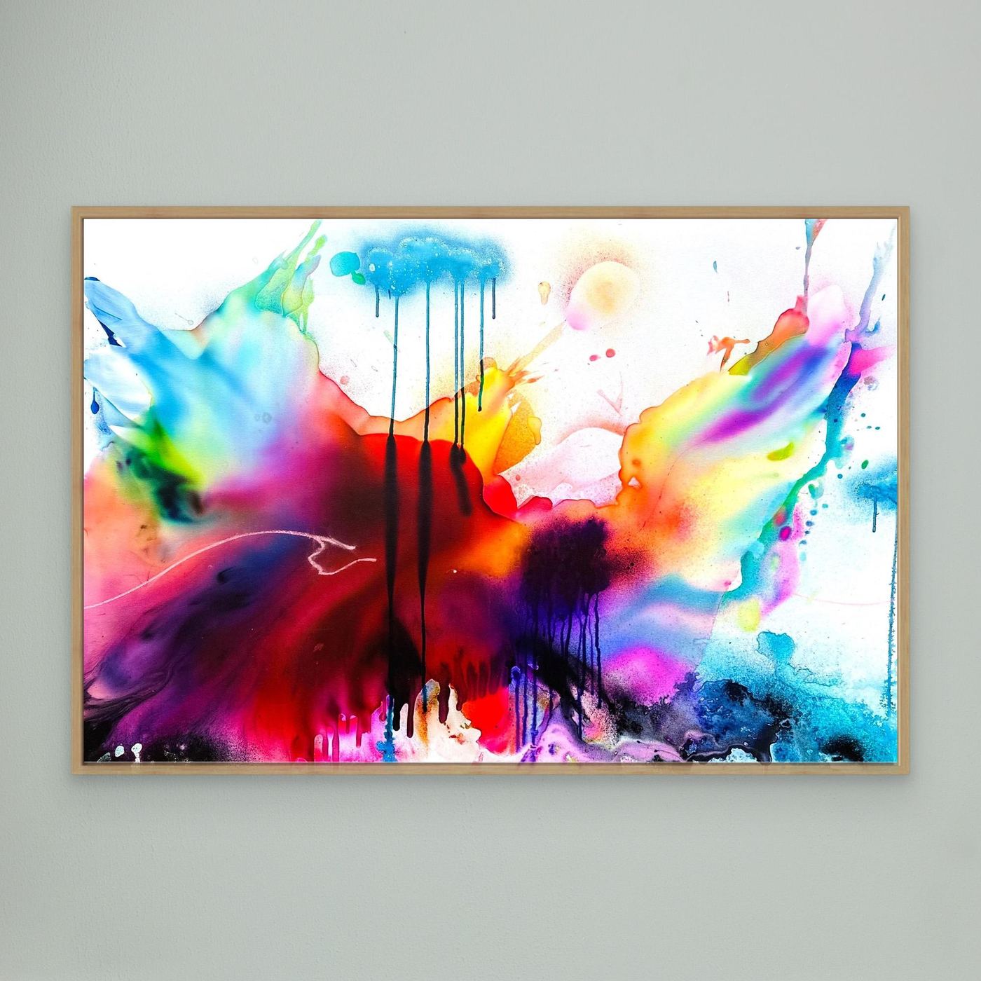 By Land, By Water and In The Air – Großes abstraktes Leinwandbild | Moderne XXL Landschaftskunst | Farbenfrohe Statement Wall Art