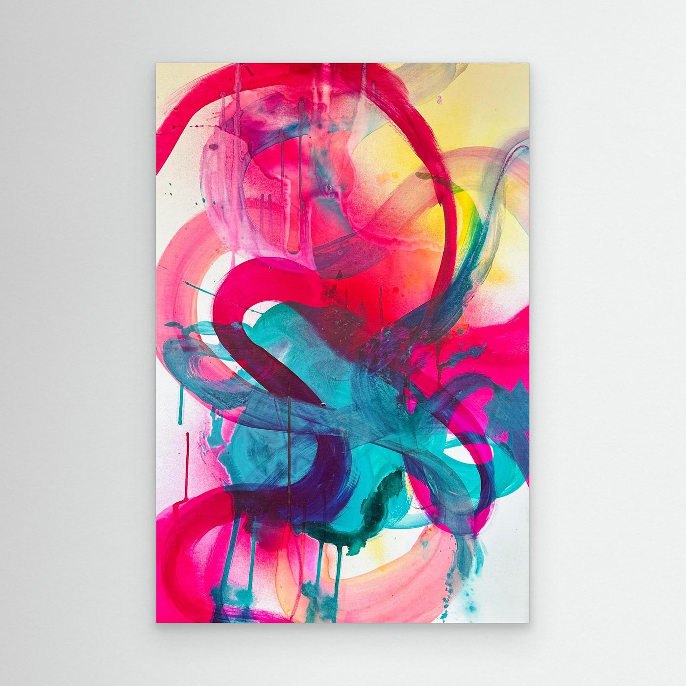 Octo-Push – Abstraktes Leinwandbild | Moderne farbenfrohe Wandkunst I Octo-Push – Abstract Canvas Wall Art | Colorful Contemporary Artwork