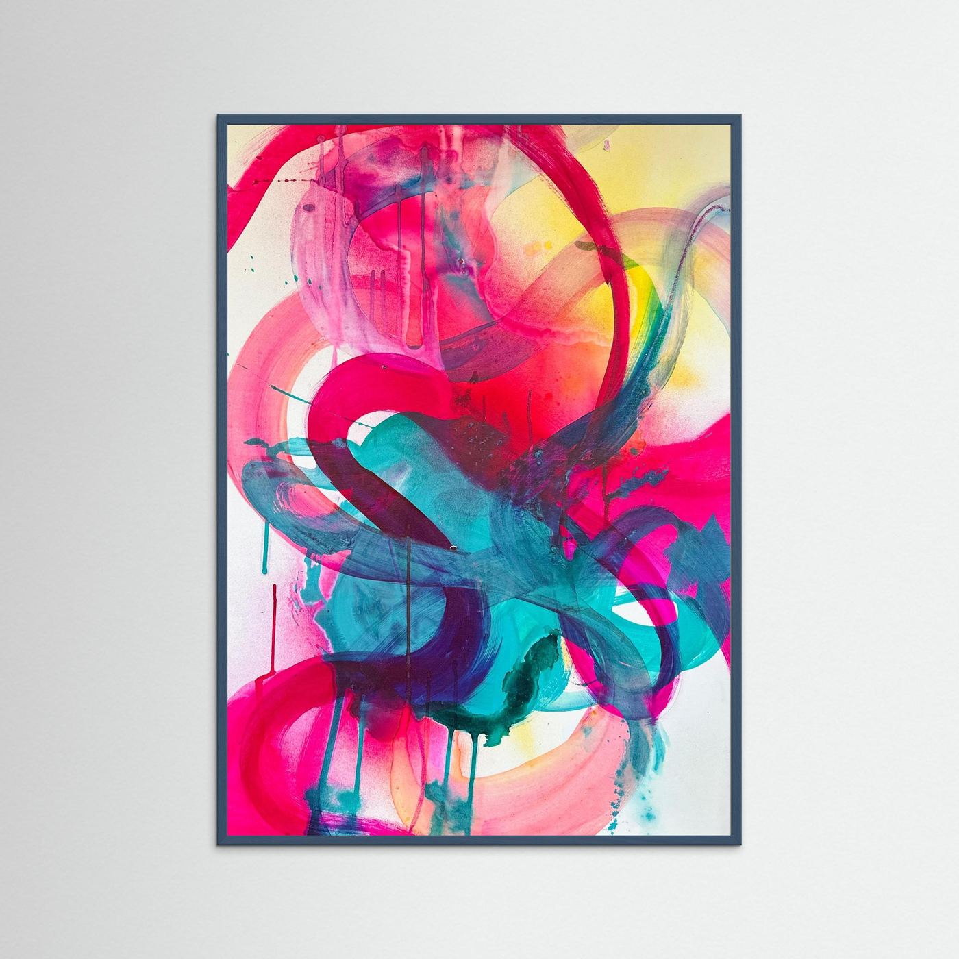   Octo-Push – Gerahmter Fine Art Print | Abstrakte moderne Wandkunst