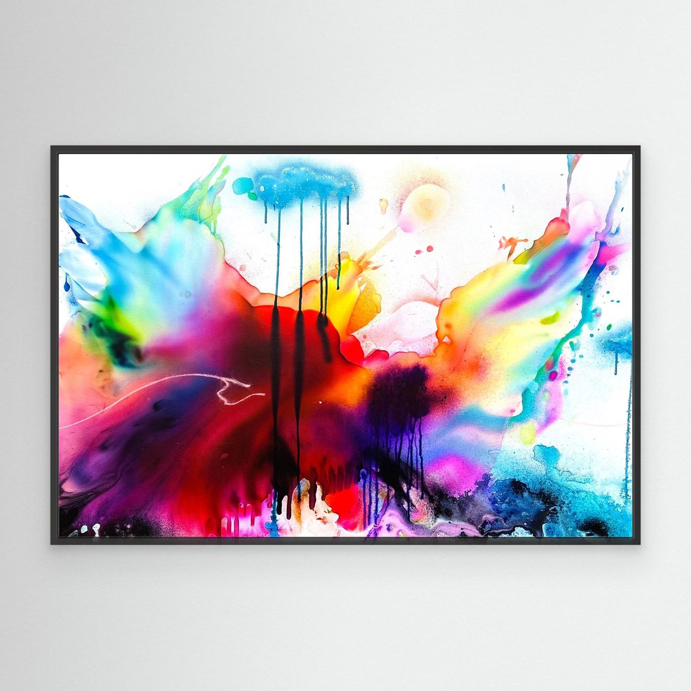 By Land, By Water and In The Air – Großes abstraktes Leinwandbild | Moderne XXL Landschaftskunst | Farbenfrohe Statement Wall Art