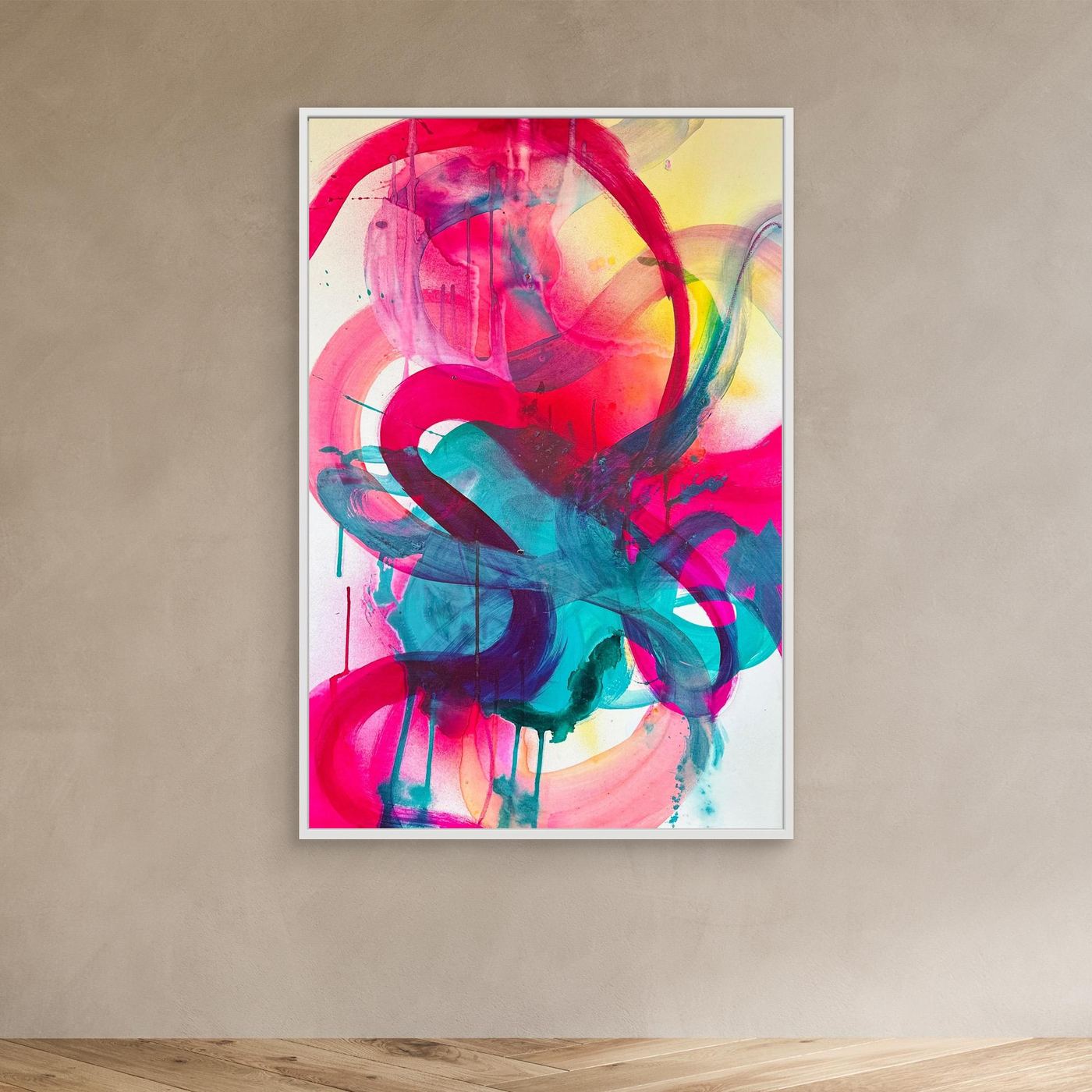Octo-Push – XXL Abstraktes Leinwandbild | Großformatige Statement Wall Art für moderne Wohnräume